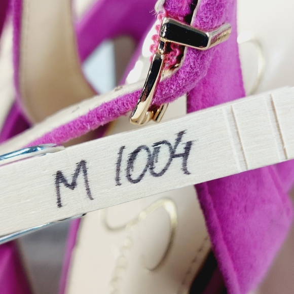 NEW Jessica Simpson Fuchsia Purple Buckle Ankle Strap Platform Heels M1004 - Picture 13 of 13